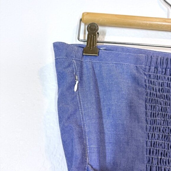 Miss Sixty Strapless Chambray Dress Blue Pockets Retro 10 - Picture 8 of 13